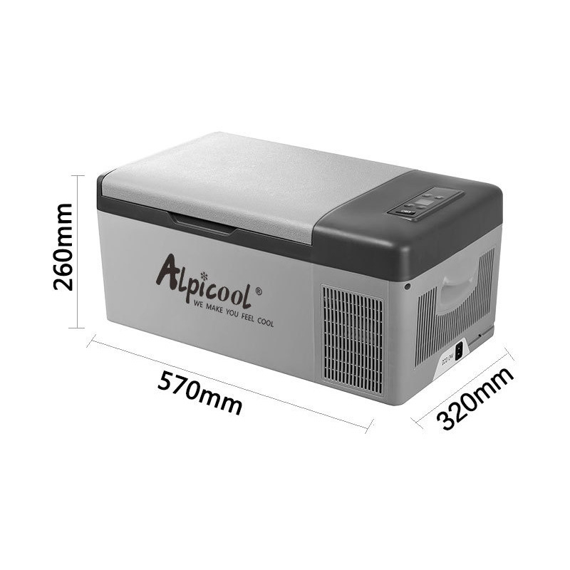 Ψυγειοφόρος αυτοκινήτου με συμπιεστή, 16-20L, 12V/24V, 60W, ψύξη μέχρι -20°C, με δυνατότητα προσαρμογής
