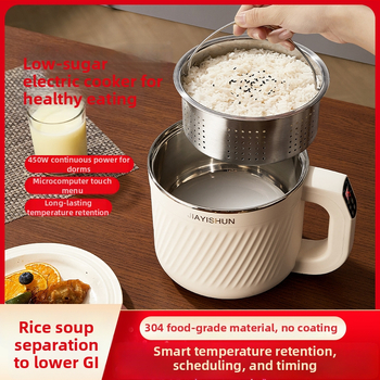 Oală electrică inteligentă de gătit cu vas interior din oțel inoxidabil, control microcomputer, două straturi, funcție de programare a timpului — model YY-ZNDG18FF
