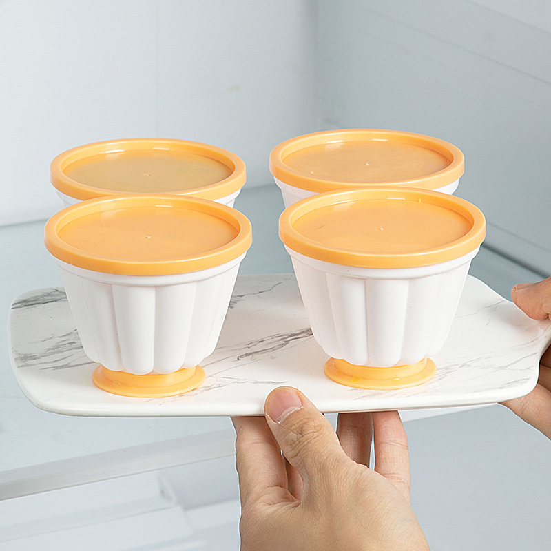 Formă de budincă din ABS cu capac, pentru uz casnic, potrivită pentru iaurt înghețat, mousse și jeleu, ustensilă pentru hrana bebelușilor
