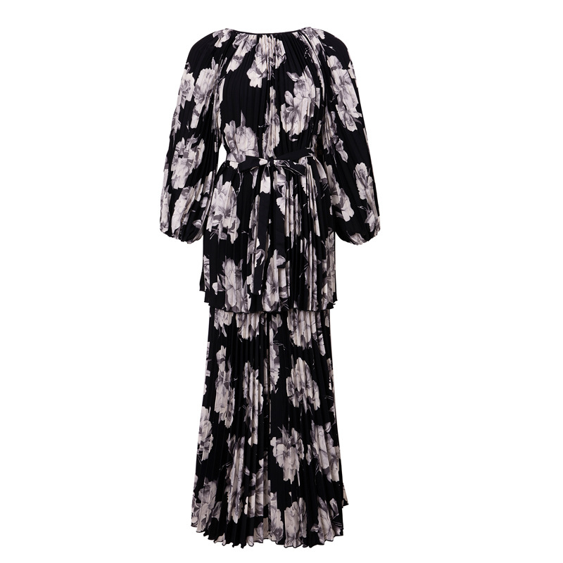 Dva dijela seta: top s dugim rukavima i duge hlače, print s blokovima boja, poliester, elegantan poslovni stil, za sve sezone.