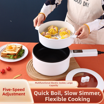 Oală electrică de gătit cu vas interior din oțel inoxidabil, putere până la 800W, control prin microcomputer, reglare temperatură și temporizare, potrivită pentru 1–2 persoane