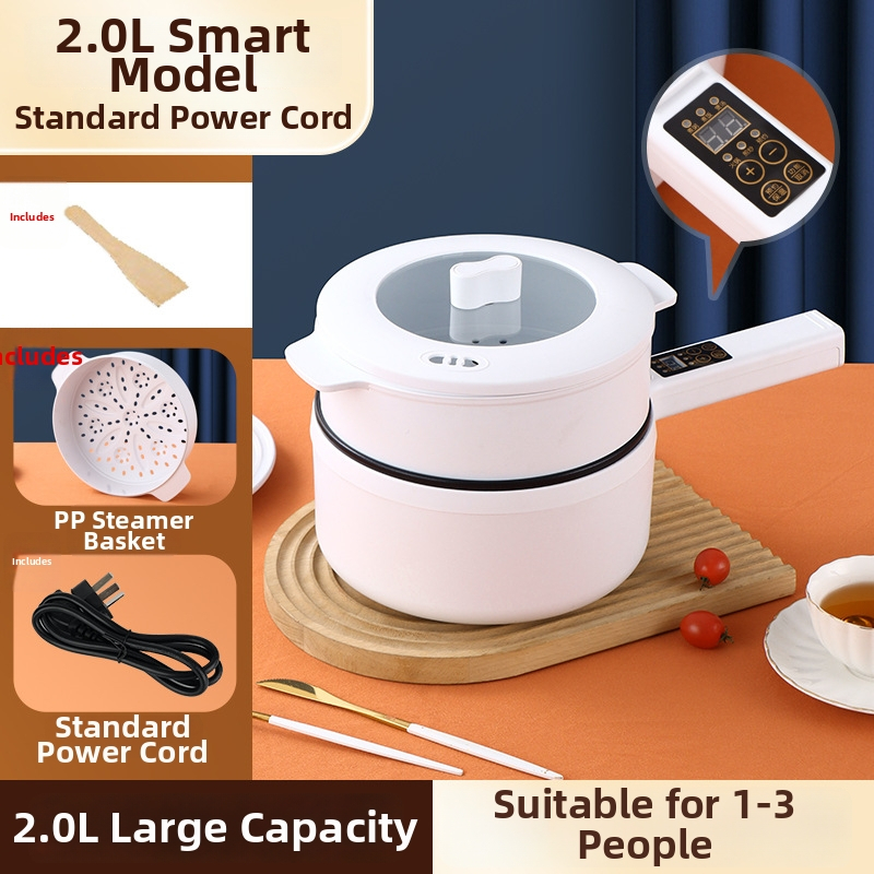 Oală electrică de gătit cu vas interior din oțel inoxidabil, putere până la 800W, control prin microcomputer, reglare temperatură și temporizare, potrivită pentru 1–2 persoane