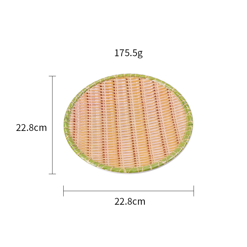 Κύκλιος δίσκος από μελαμίνη με σχέδιο μπαμπού, μη κατάλληλος για φούρνο μικροκυμάτων, προσαρμογή, ποιότητα Α' τάξης