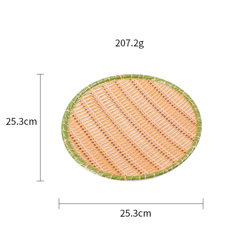Κύκλιος δίσκος από μελαμίνη με σχέδιο μπαμπού, μη κατάλληλος για φούρνο μικροκυμάτων, προσαρμογή, ποιότητα Α' τάξης