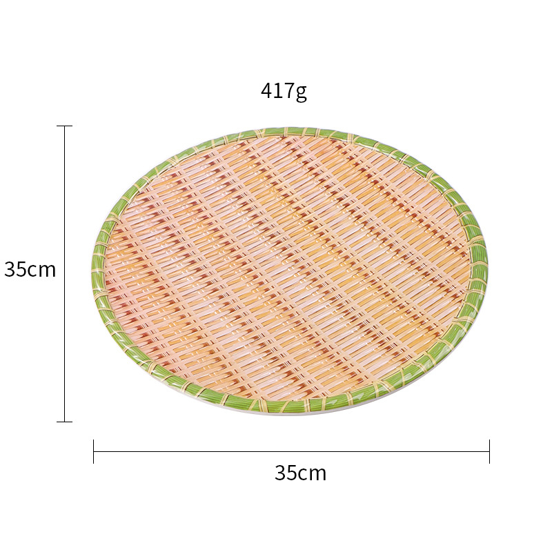 Κύκλιος δίσκος από μελαμίνη με σχέδιο μπαμπού, μη κατάλληλος για φούρνο μικροκυμάτων, προσαρμογή, ποιότητα Α' τάξης