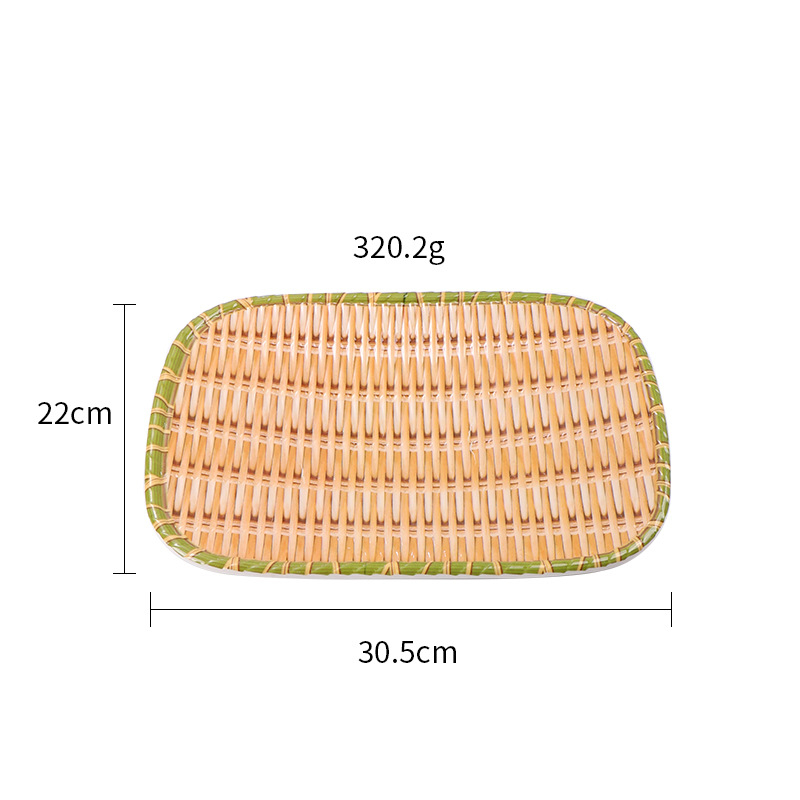 Κύκλιος δίσκος από μελαμίνη με σχέδιο μπαμπού, μη κατάλληλος για φούρνο μικροκυμάτων, προσαρμογή, ποιότητα Α' τάξης