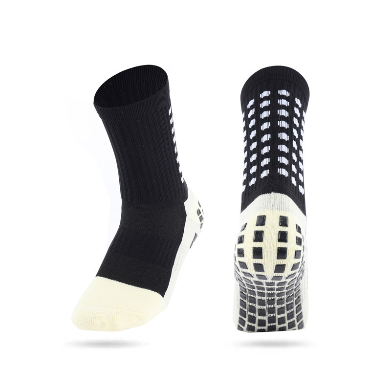 Futball zokni középső vádlira, pamut-nylon, párnázott, törölköző alj, csúszásmentes