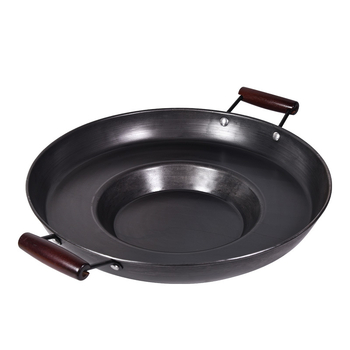 Tigaie din fontă cu bază concavă îngroșată – neacoperită, bază unică, stil modern minimalist, potrivit pentru plită cu gaz și cuptor cu microunde