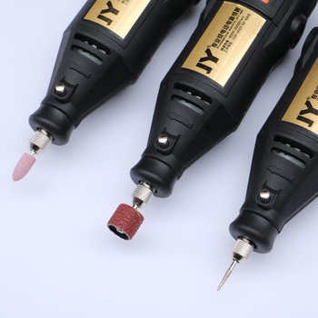 Többfunkciós elektromos fúró gravírozáshoz, faragáshoz, vágáshoz és polírozáshoz — 5V tápegység, sebességszabályozás nélkül