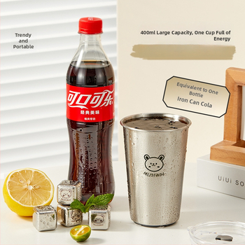 Šálka na kávu z nehrdzavejúcej ocele 304, vonkajšia prenosná, rýchle chladenie, Bear Family vzor, tlač loga