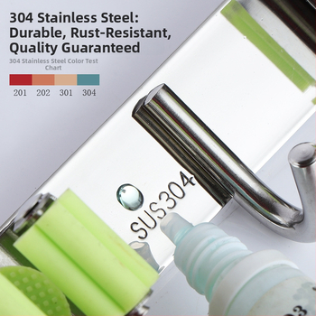 304 неръждаема стомана държач за моп, без пробиване, стенен монтаж за баня