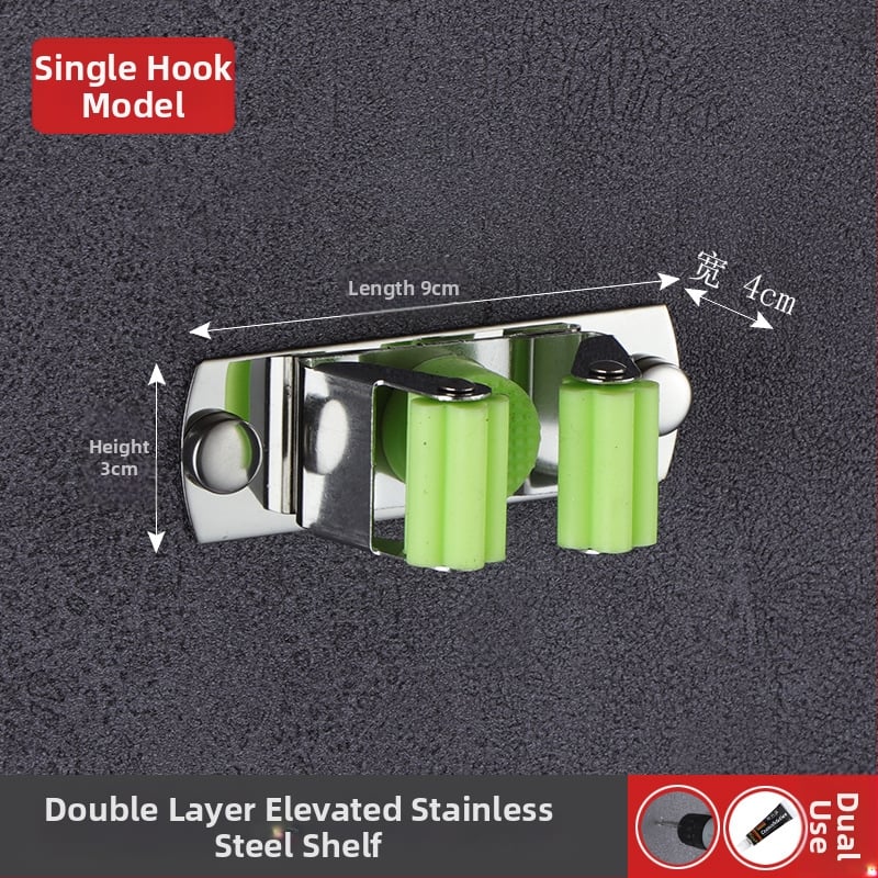 304 неръждаема стомана държач за моп, без пробиване, стенен монтаж за баня