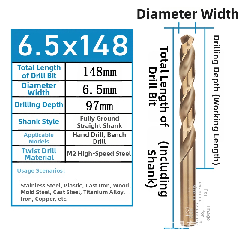 FH-Fenghua fúró, HSS 6542, egyenes nyél, a nyél átmérője megegyezik a furó átmérőjével, fémhez, műanyaghoz és fához