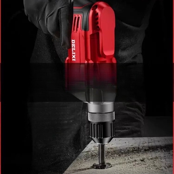 Elektromos kézi fúró – kefés motor, Li-ion akkumulátor, gyorscsavaros tokmány, fúrás fára és kompozit anyagokra, előre/ hátra forgás