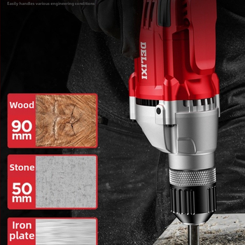 Elektrická ručná vŕtačka – kefový motor, Li‑ion batéria, rýchloupínacia skľučovadlo, vŕtanie do dreva a kompozitov, dopredu/dozadu
