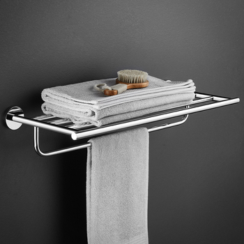 Lang Pai suport pentru prosoape din cupru pentru baie, 2 etaje, finisaj electroplacat, încărcare 20 kg