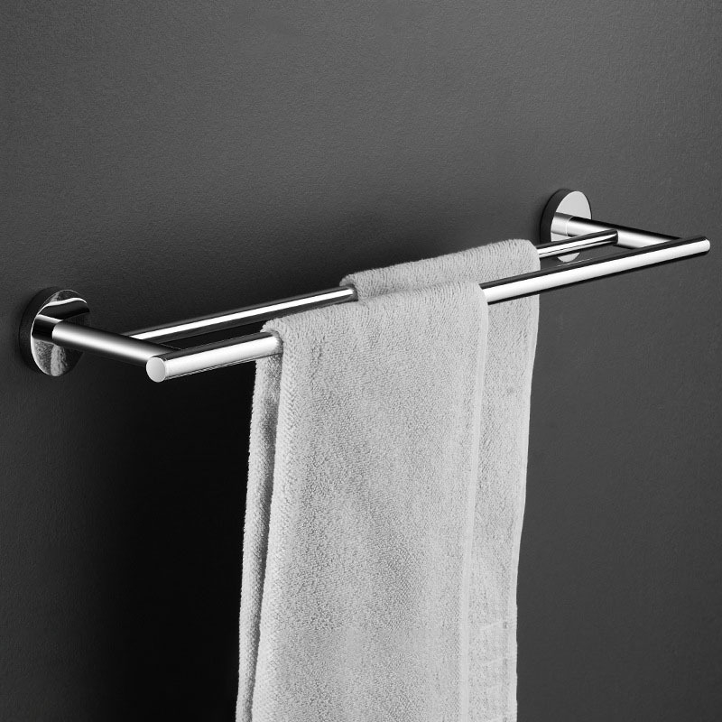 Lang Pai suport pentru prosoape din cupru pentru baie, 2 etaje, finisaj electroplacat, încărcare 20 kg