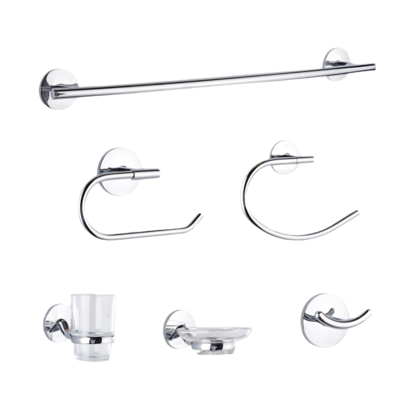 Zidni držač za ručnike i set kupaonskih dodataka | cinkova legura + nehrđajući čelik | moderni minimalistički stil | šesna-dijelni set i više | završna obrada: poliranje / elektroplating / sprej plastike