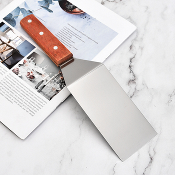 Set de 3 spatule din oțel inoxidabil cu mânere din lemn — anti-aderent, rezistente la temperaturi înalte, protecție împotriva arsurilor