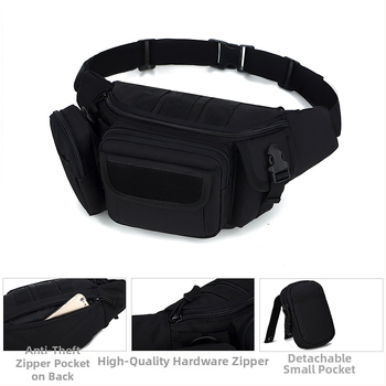 Qiao Chuan Geantă de talie pentru activități în aer liber: camuflaj, impermeabilă și rezistentă, material nylon, model 031, buzunar pentru telefon