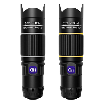 28x мобилен телефонен телеобектив за концерти — клип-обектив, висока разделителна способност, без изкривявания, без винетки, съвместим с повечето смартфони