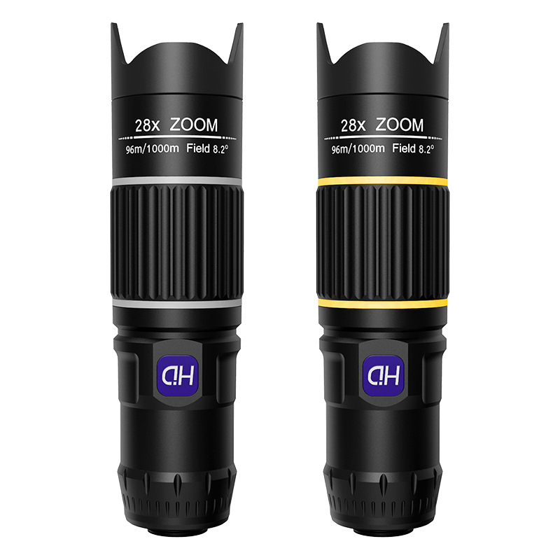 28x мобилен телефонен телеобектив за концерти — клип-обектив, висока разделителна способност, без изкривявания, без винетки, съвместим с повечето смартфони