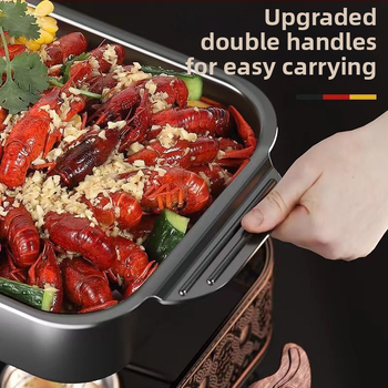 Корейски стил многофункционален грил тиган от неръждаема стомана, квадратен, без покритие