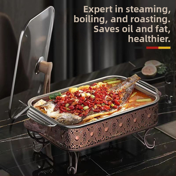 Корейски стил многофункционален грил тиган от неръждаема стомана, квадратен, без покритие