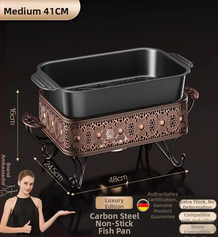 Корейски стил многофункционален грил тиган от неръждаема стомана, квадратен, без покритие