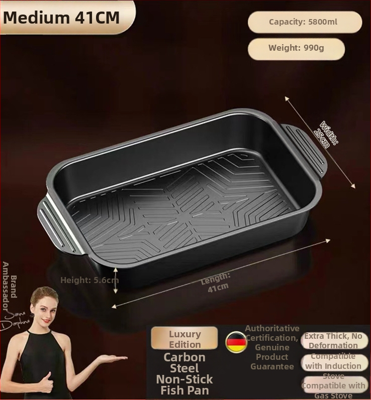 Корейски стил многофункционален грил тиган от неръждаема стомана, квадратен, без покритие