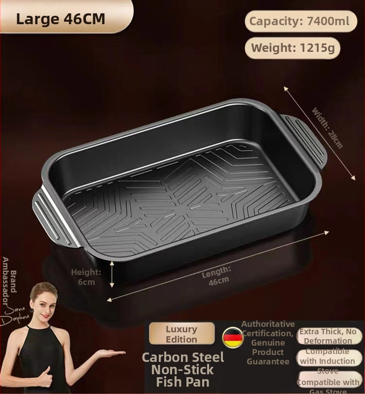 Корейски стил многофункционален грил тиган от неръждаема стомана, квадратен, без покритие