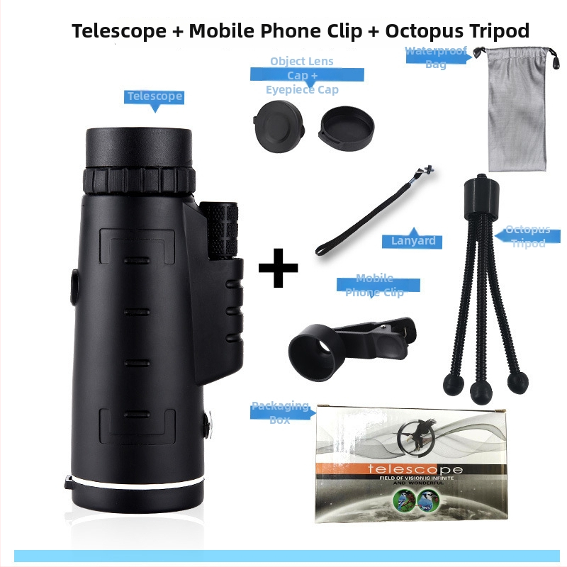 монокулярен телескоп, модел 40x60, увеличение 10x, зрително поле 1500 м/10000 м