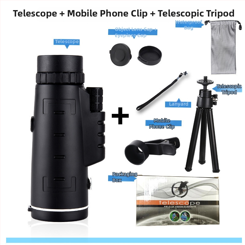 монокулярен телескоп, модел 40x60, увеличение 10x, зрително поле 1500 м/10000 м