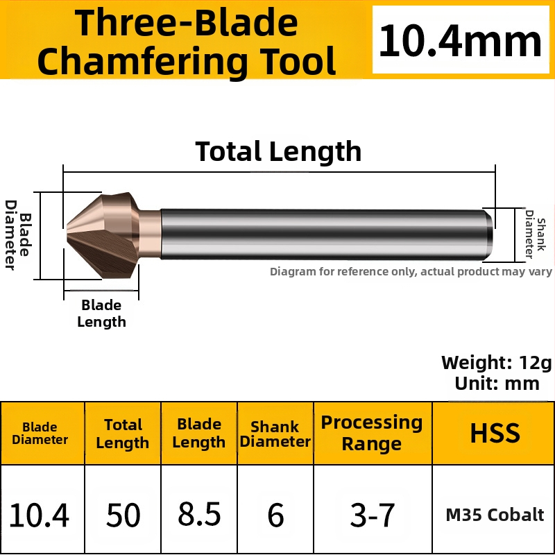 Háromélű élzáró maró, 90°, magas széntartalmú acél, Insurance Union