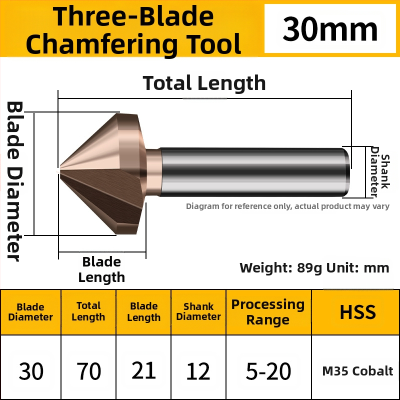 Háromélű élzáró maró, 90°, magas széntartalmú acél, Insurance Union