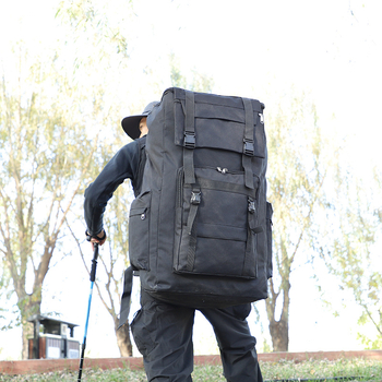 Torba za putovanje i planinarenje 56-75L, Oxford tkanina, kompatibilan s 16-inčnim laptopom, zračni jastuci na naramenicama, vodootporna, prozračna, protiv krađe, proširiva