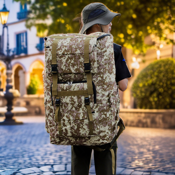 Torba za putovanje i planinarenje 56-75L, Oxford tkanina, kompatibilan s 16-inčnim laptopom, zračni jastuci na naramenicama, vodootporna, prozračna, protiv krađe, proširiva