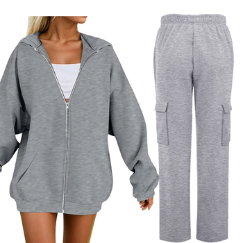 Set de două piese cu hanorac cu glugă și pantaloni, mâneci Raglan, culoare uni, amestec bumbac-poliester (30–50% poliester), iarna 2025