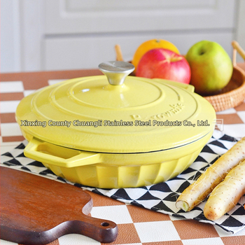 Oală emailată din fontă, cu mânere duble – stil Nordic, izolație, antiaderent, model BO28, greutate 5,2 kg