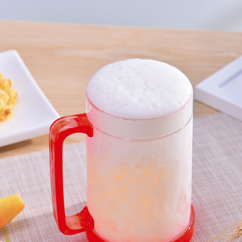 Пластмасова чаша с двоен слой гел и дръжка, за охлаждане, с печат на лого