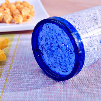 Пластмасова чаша с двоен слой гел и дръжка, за охлаждане, с печат на лого