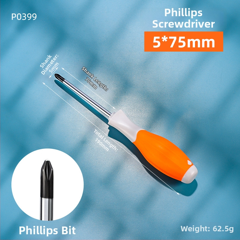 Priemyselnej triedy dvojhlavý PH2 Phillips skrutkovač s magnetickým hrotom a izolovaným držadlom, Cr-V oceľ