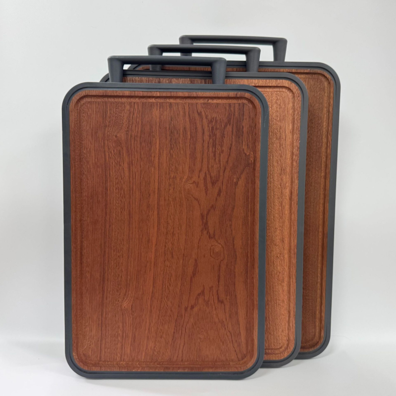 tocător de bucătărie Ebony + oțel inoxidabil 304 sau titan + cauciuc TPR, cu două fețe, antibacterian, anti-mucegai, portabil