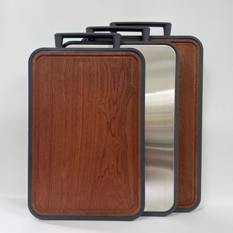 tocător de bucătărie Ebony + oțel inoxidabil 304 sau titan + cauciuc TPR, cu două fețe, antibacterian, anti-mucegai, portabil