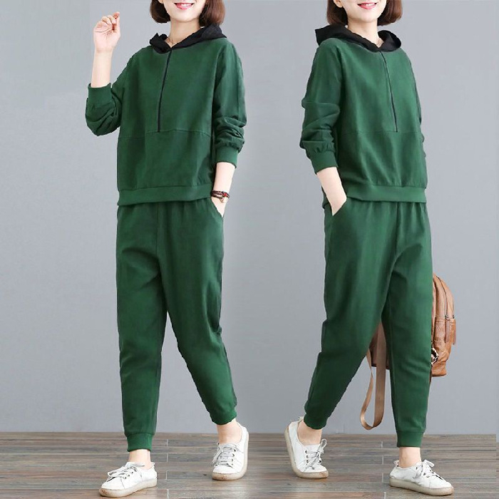 Casual ženski dvodijelni komplet s topom od chenille-spandex tkanine