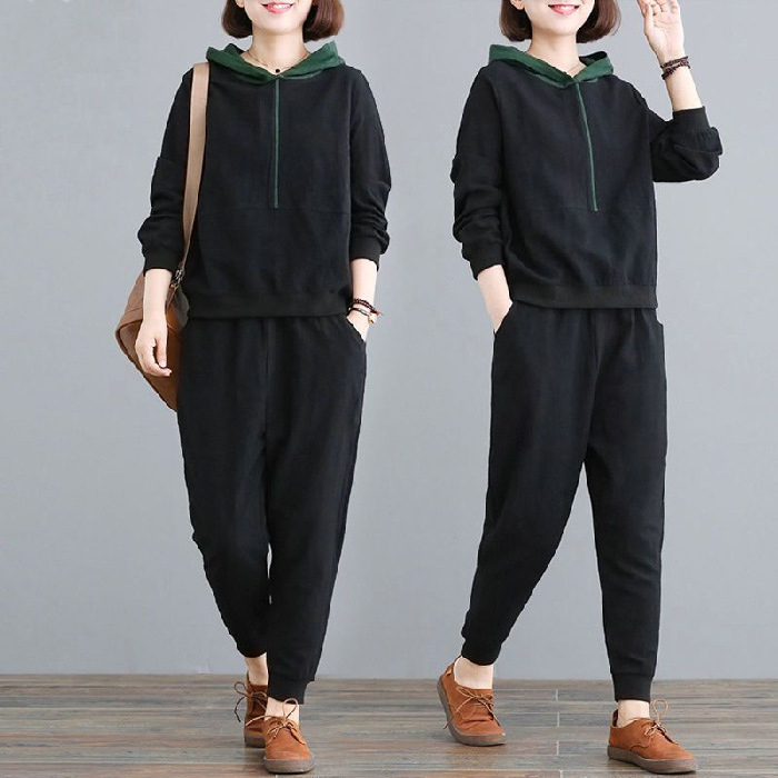 Casual ženski dvodijelni komplet s topom od chenille-spandex tkanine