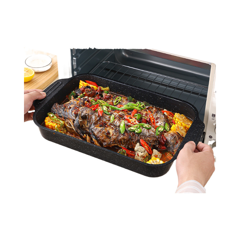 Tava za roštiljanje ribe, kvadratna od željeza, elektroforetska završna obrada, sklopiva, premium kvaliteta