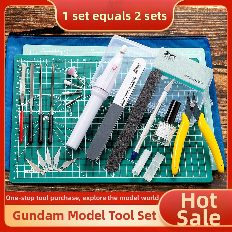 Gundam set alata za modele s kliještima za uklanjanje čepova, pilnikom, pincetom, nožem za rezanje i brusilicom