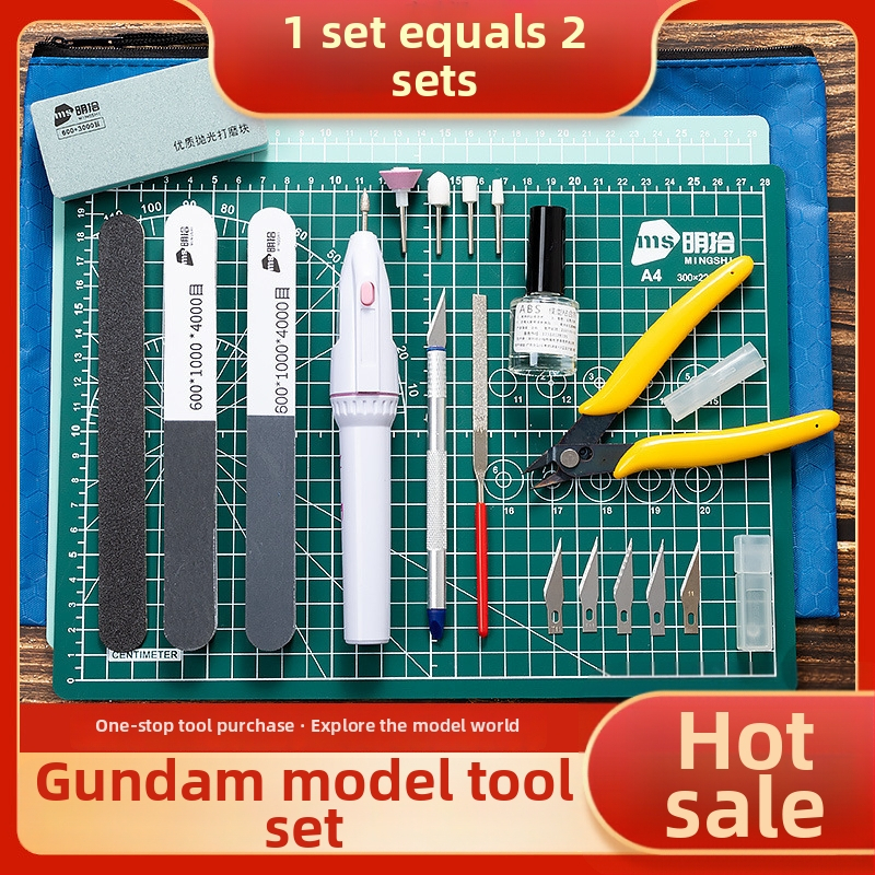 Gundam set alata za modele s kliještima za uklanjanje čepova, pilnikom, pincetom, nožem za rezanje i brusilicom