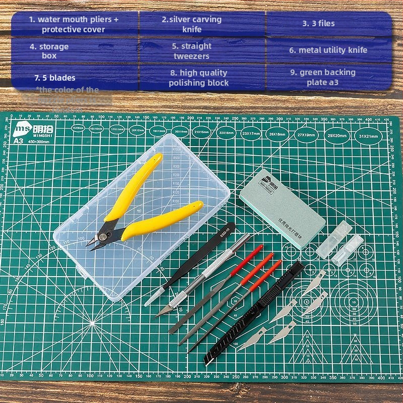 Gundam set alata za modele s kliještima za uklanjanje čepova, pilnikom, pincetom, nožem za rezanje i brusilicom